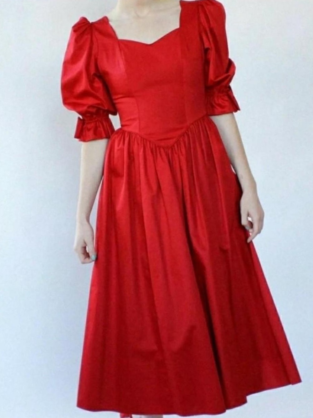 Laura Ashley Red Sweetheart Dress